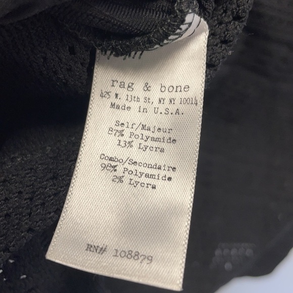 Rag & bone fitted short sleeve black top - Picture 6 of 6